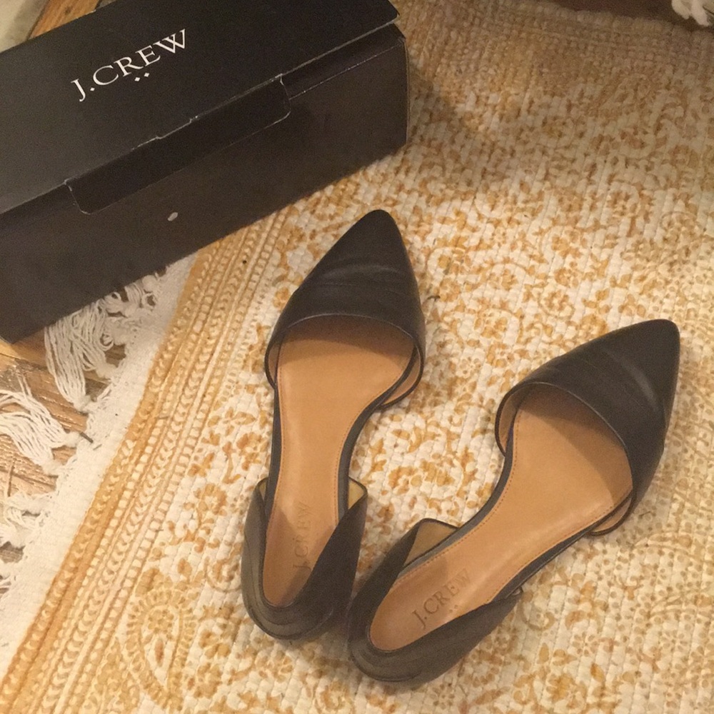 JCrew black leather d’orsay flats ✨ size 8.5